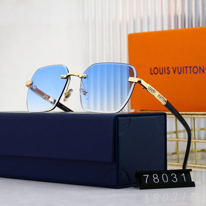 Gafas de sol metálicas sin montura HD a la moda