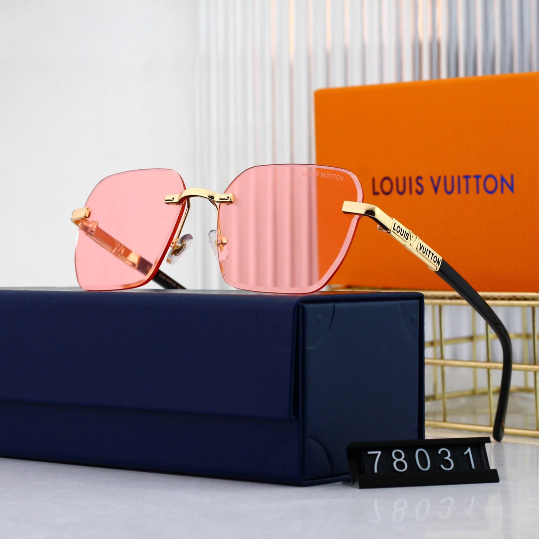 Gafas de sol metálicas sin montura HD a la moda