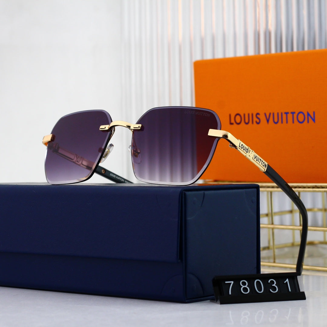 Gafas de sol metálicas sin montura HD a la moda
