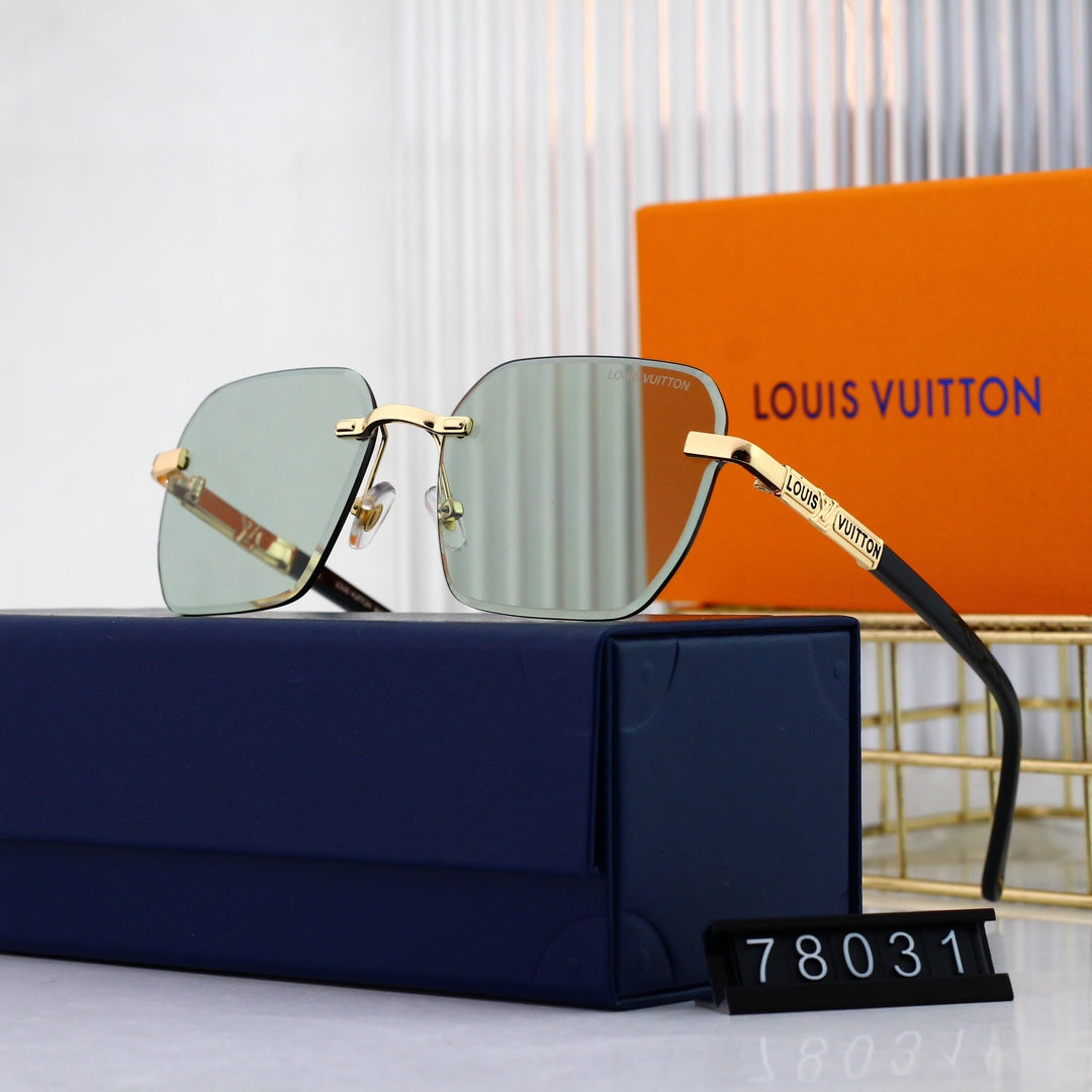 Gafas de sol metálicas sin montura HD a la moda