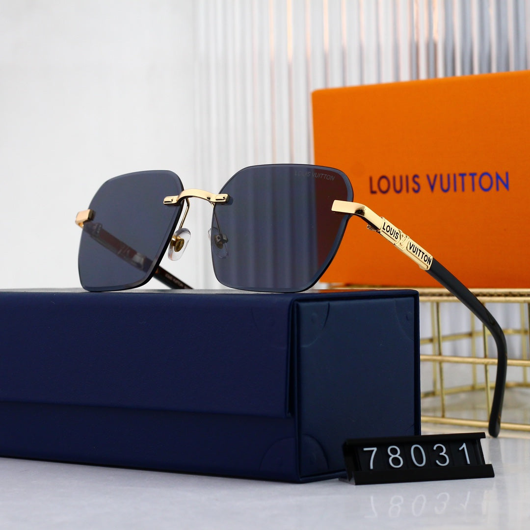 Gafas de sol metálicas sin montura HD a la moda