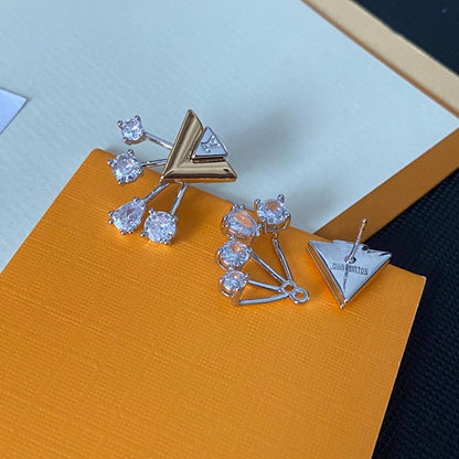 Pendientes retro de cristal con colgante en forma de V