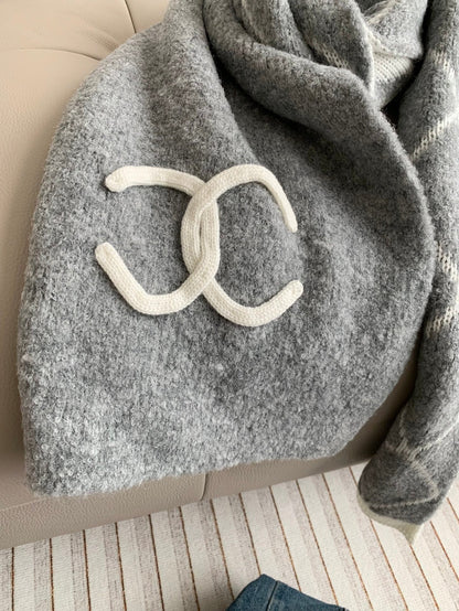 Écharpe en maille double face à motif losanges