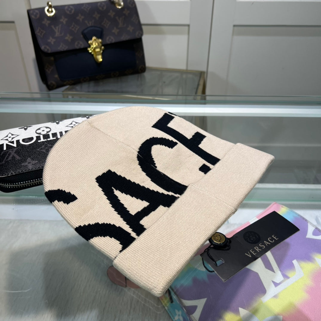 Gorro de punto suave unisex de lana con letras