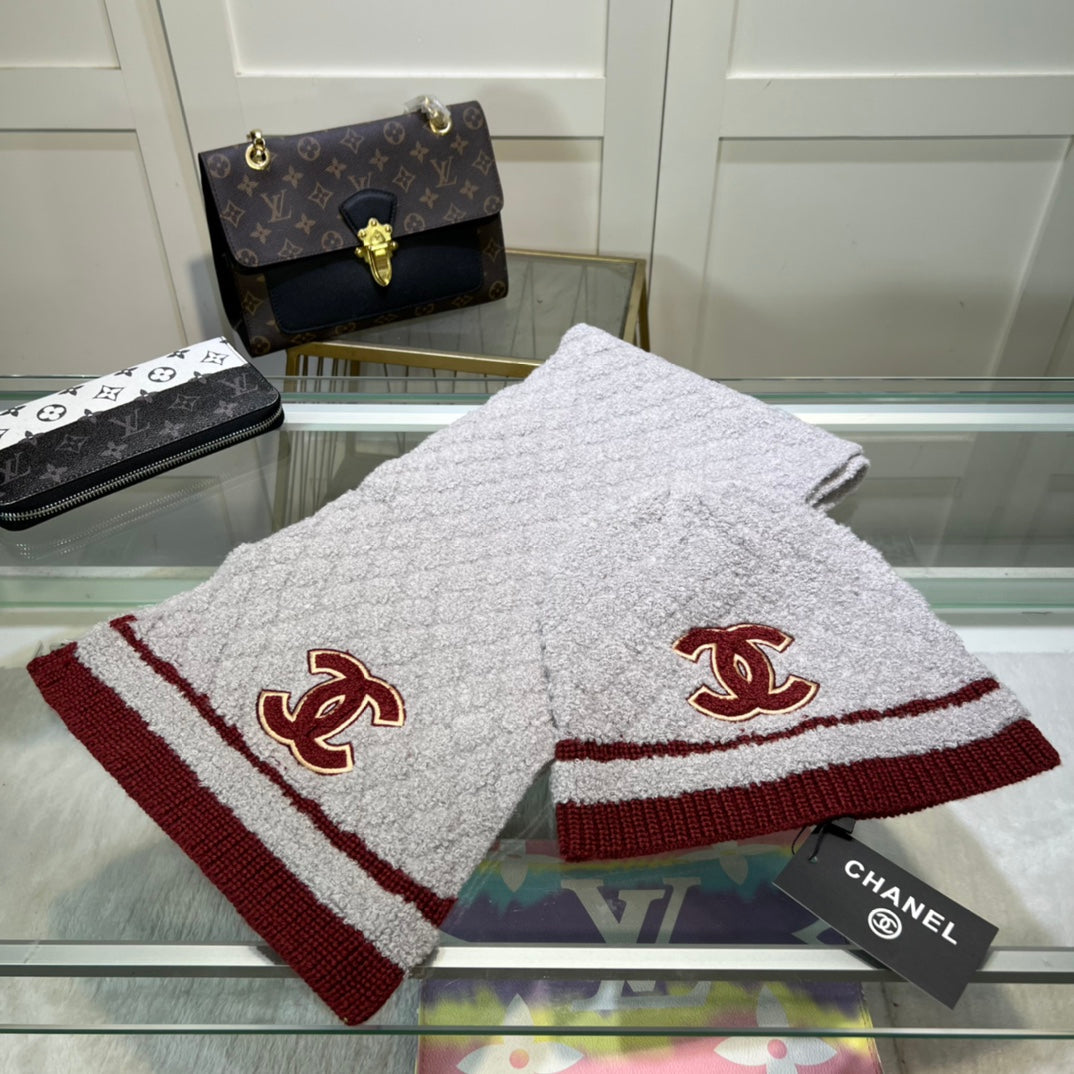 Elegante conjunto de gorro y bufanda de cachemira