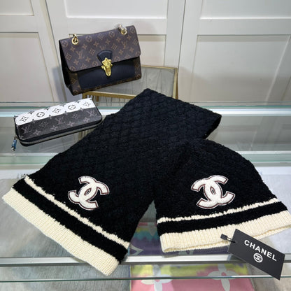 Elegante conjunto de gorro y bufanda de cachemira