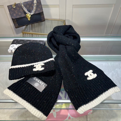 Ensemble Bonnet et Écharpe en Tricot Couleur Pointue