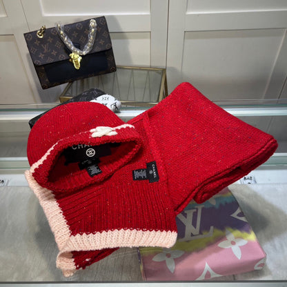 Ensemble Bonnet et Écharpe en Tricot Couleur Pointue