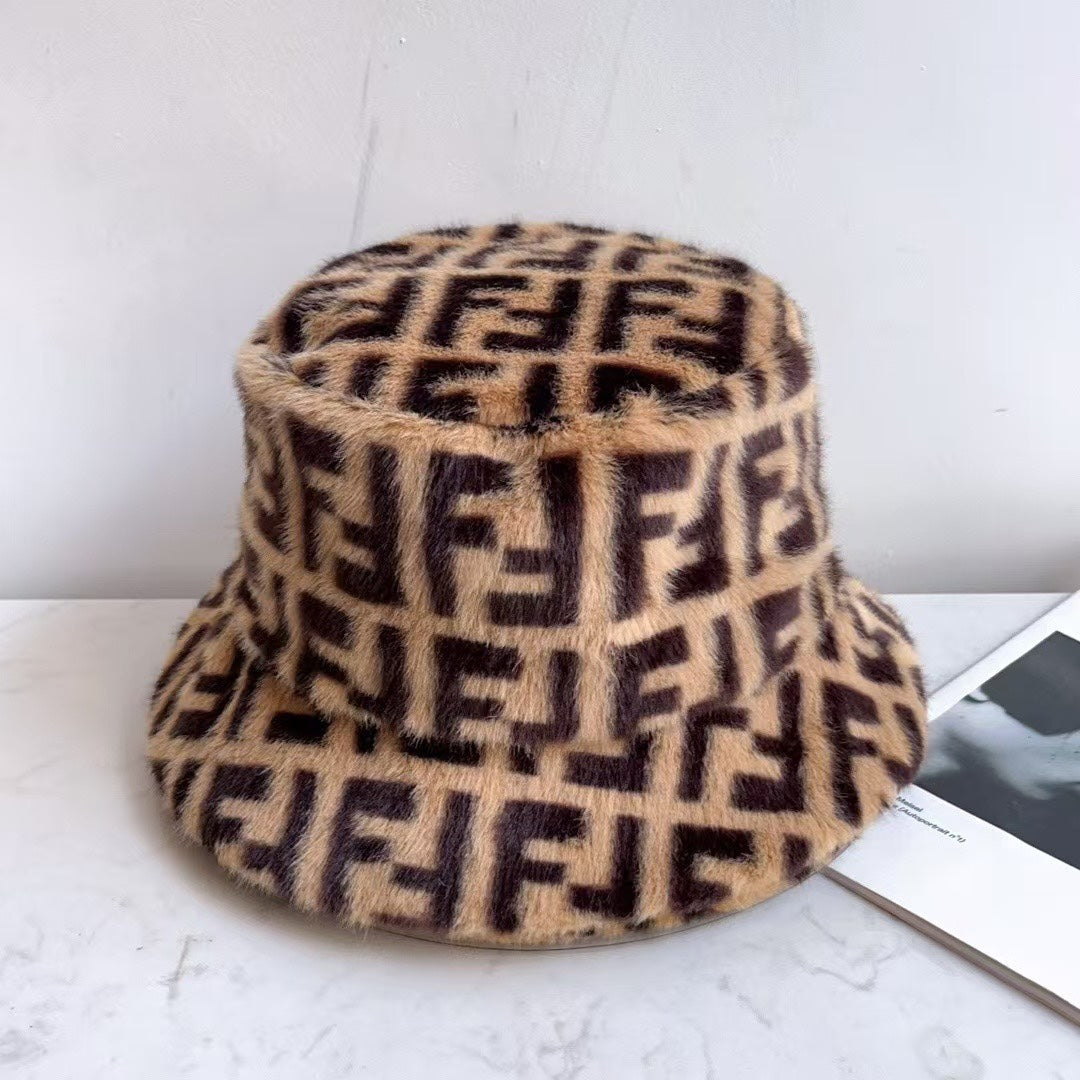 Sombrero de cubo grabado de terciopelo de visón F