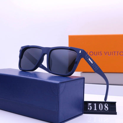 Gafas de sol de montura cuadrada grabada de moda vintage