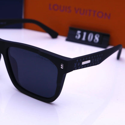 Gafas de sol de montura cuadrada grabada de moda vintage