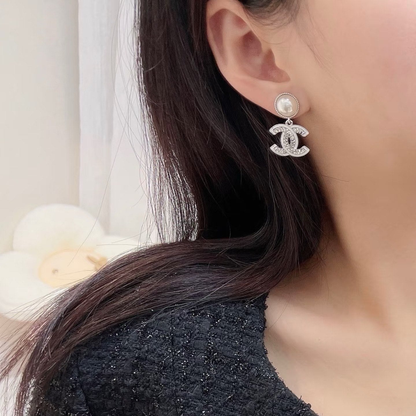 Pendientes de Moda con Elegante Colgante de Perla