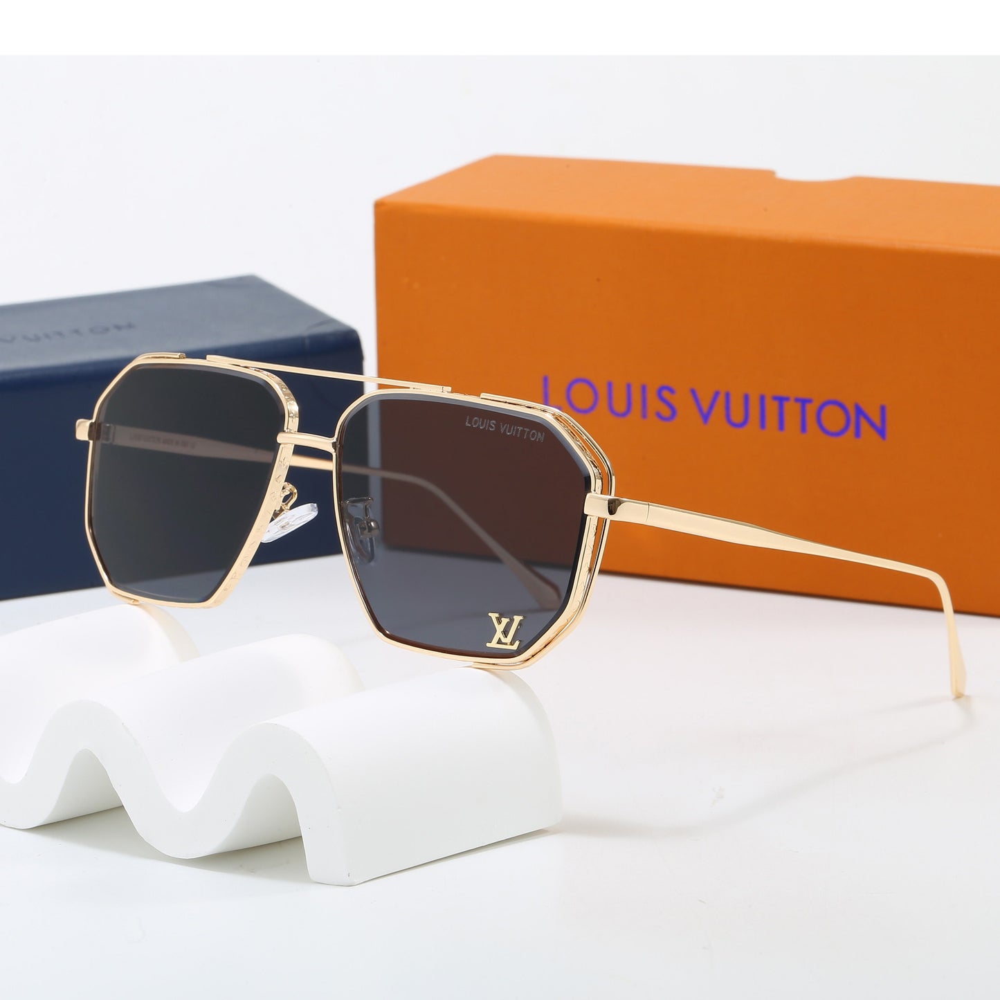 7 Color Double Bridge Square Sunglasses 6A011