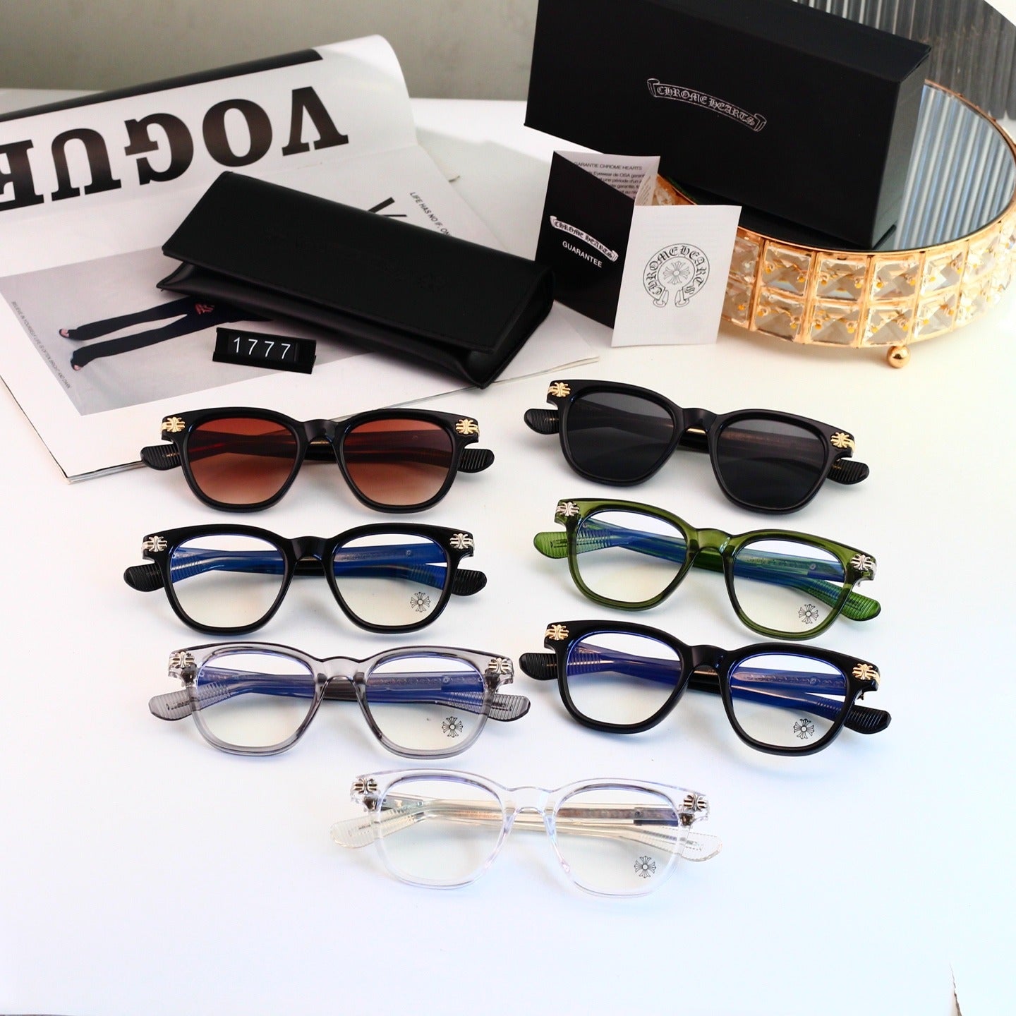 7 Color Square Sunglasses, Cross Detail UV400 Polarized Fashion Shades 1777