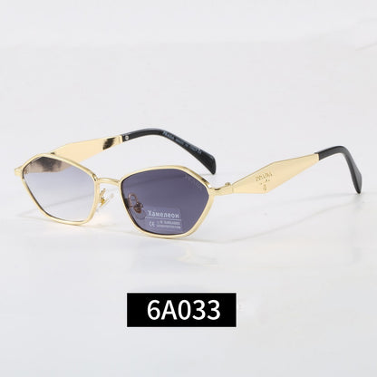 Irregular Metal Frame Sunglasses, Tortoise Temple UV400 Polarized Fashion Shades 6A003
