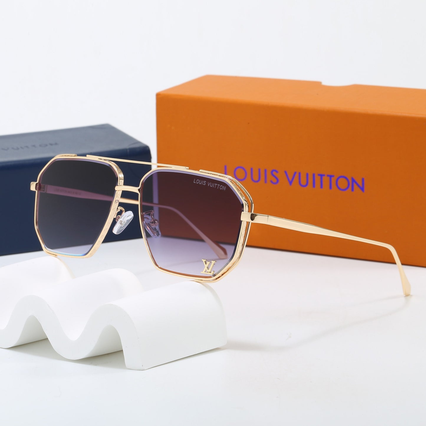 7 Color Double Bridge Square Sunglasses 6A011