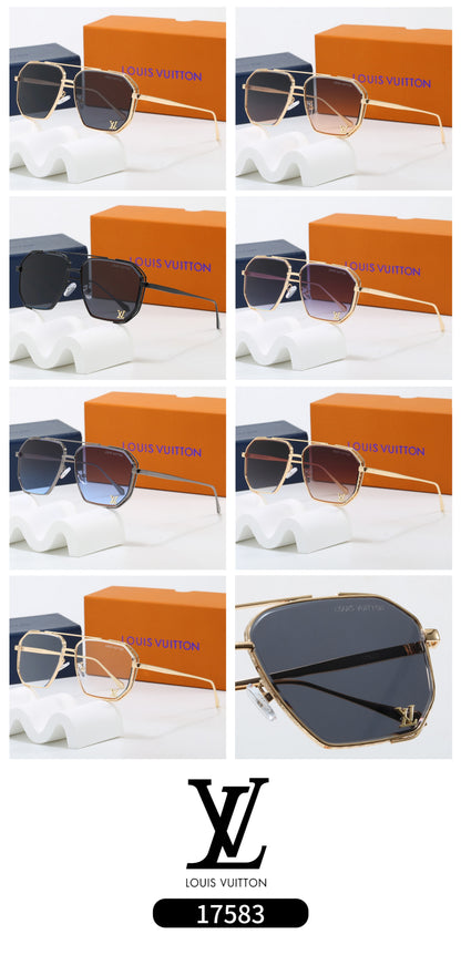 7 Color Double Bridge Square Sunglasses 6A011