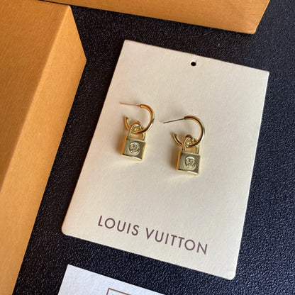 Boucles d'oreilles pendantes rétro avec cadenas fantaisie