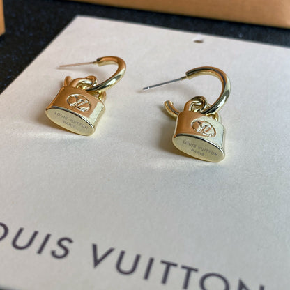 Boucles d'oreilles pendantes rétro avec cadenas fantaisie