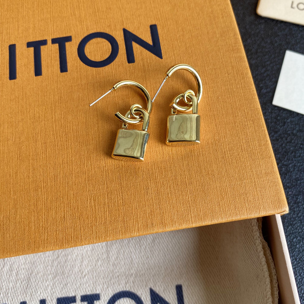 Pendientes con Colgante de Candado Retro de Moda