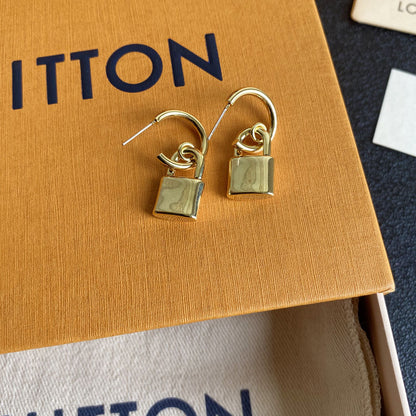 Boucles d'oreilles pendantes rétro avec cadenas fantaisie