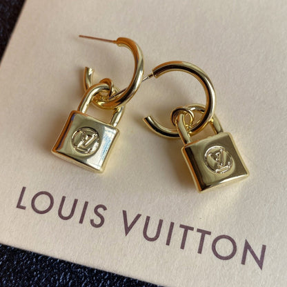 Boucles d'oreilles pendantes rétro avec cadenas fantaisie
