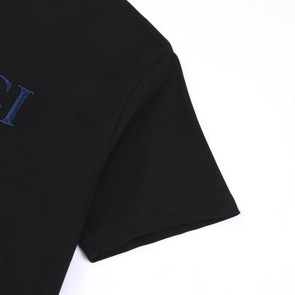 T-shirt en coton imprimé lettre simple