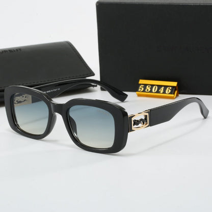 Gafas de sol negras retro grabadas con el logotipo