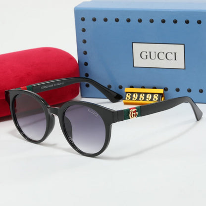 Gafas de sol retro de punto ovaladas a rayas