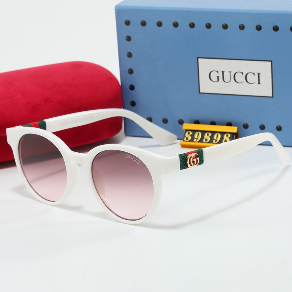 Gafas de sol retro de punto ovaladas a rayas