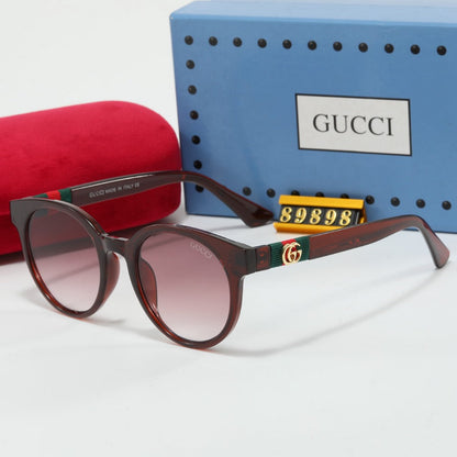 Gafas de sol retro de punto ovaladas a rayas