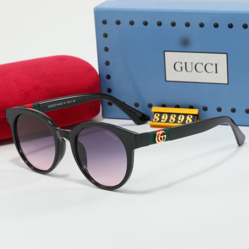 Gafas de sol retro de punto ovaladas a rayas