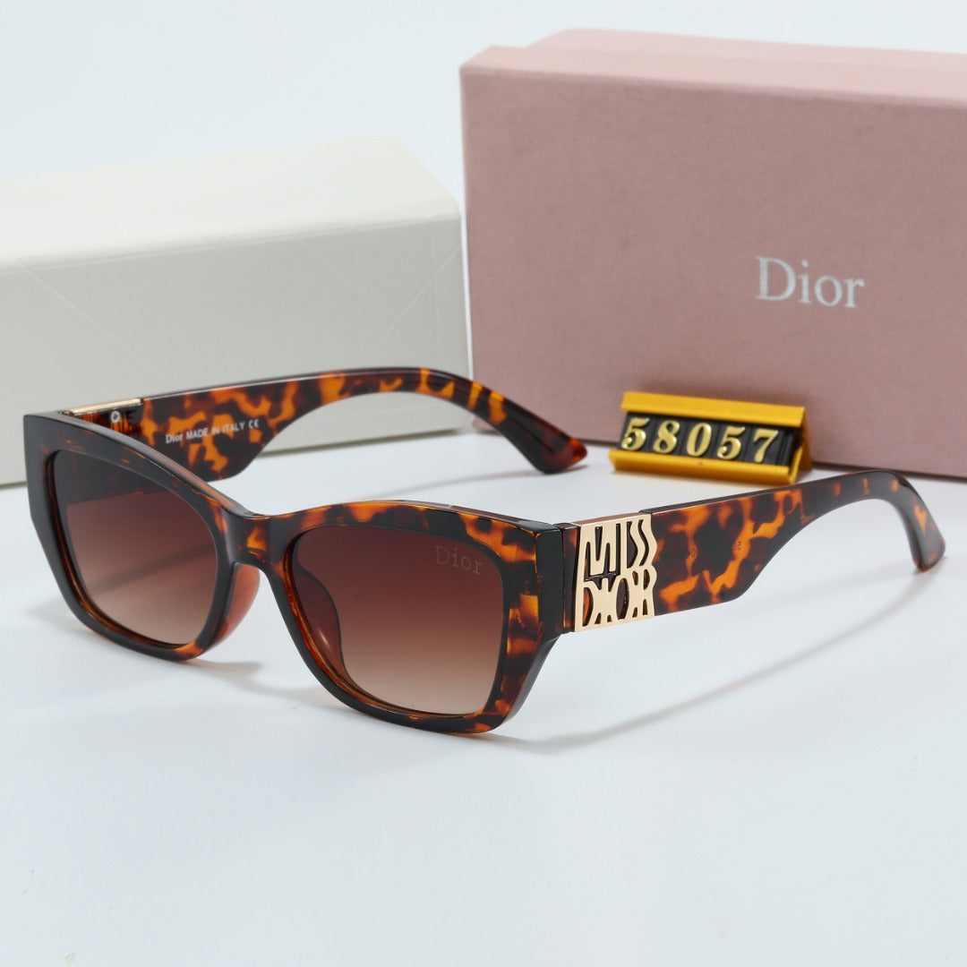 Gafas de Sol Rectangulares con Varillas Metálicas Distintivas
