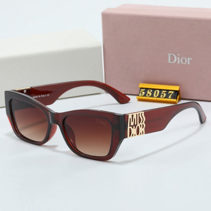 Gafas de Sol Rectangulares con Varillas Metálicas Distintivas