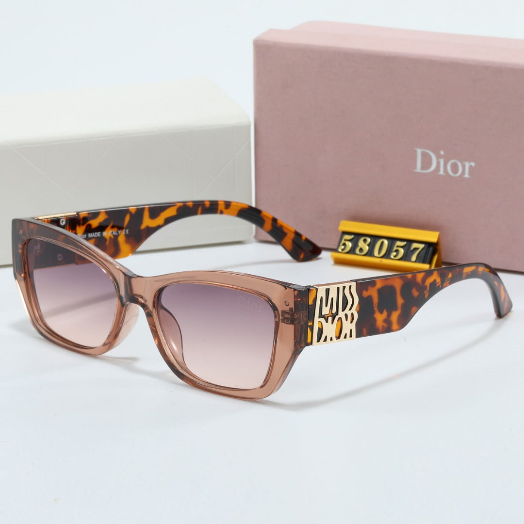 Gafas de Sol Rectangulares con Varillas Metálicas Distintivas