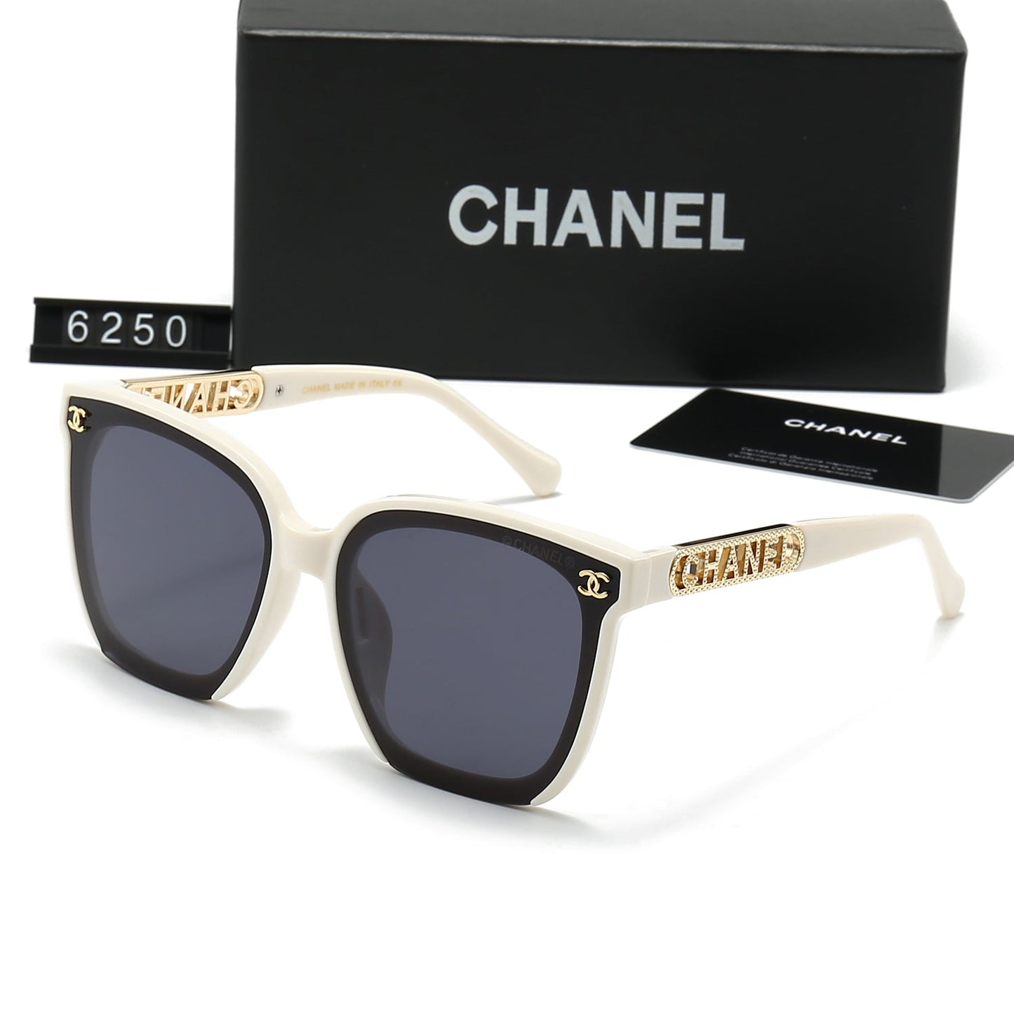 Gafas de sol clásicas con montura metálica y letras de moda