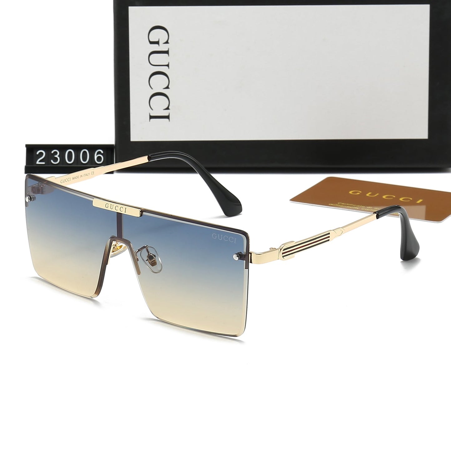 Gafas de sol HD cuadradas de una pieza con montura grande