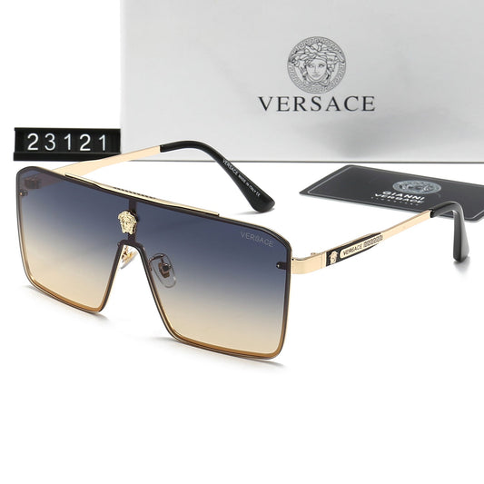 Lunettes de soleil rétro en métal avec lettres Méduse