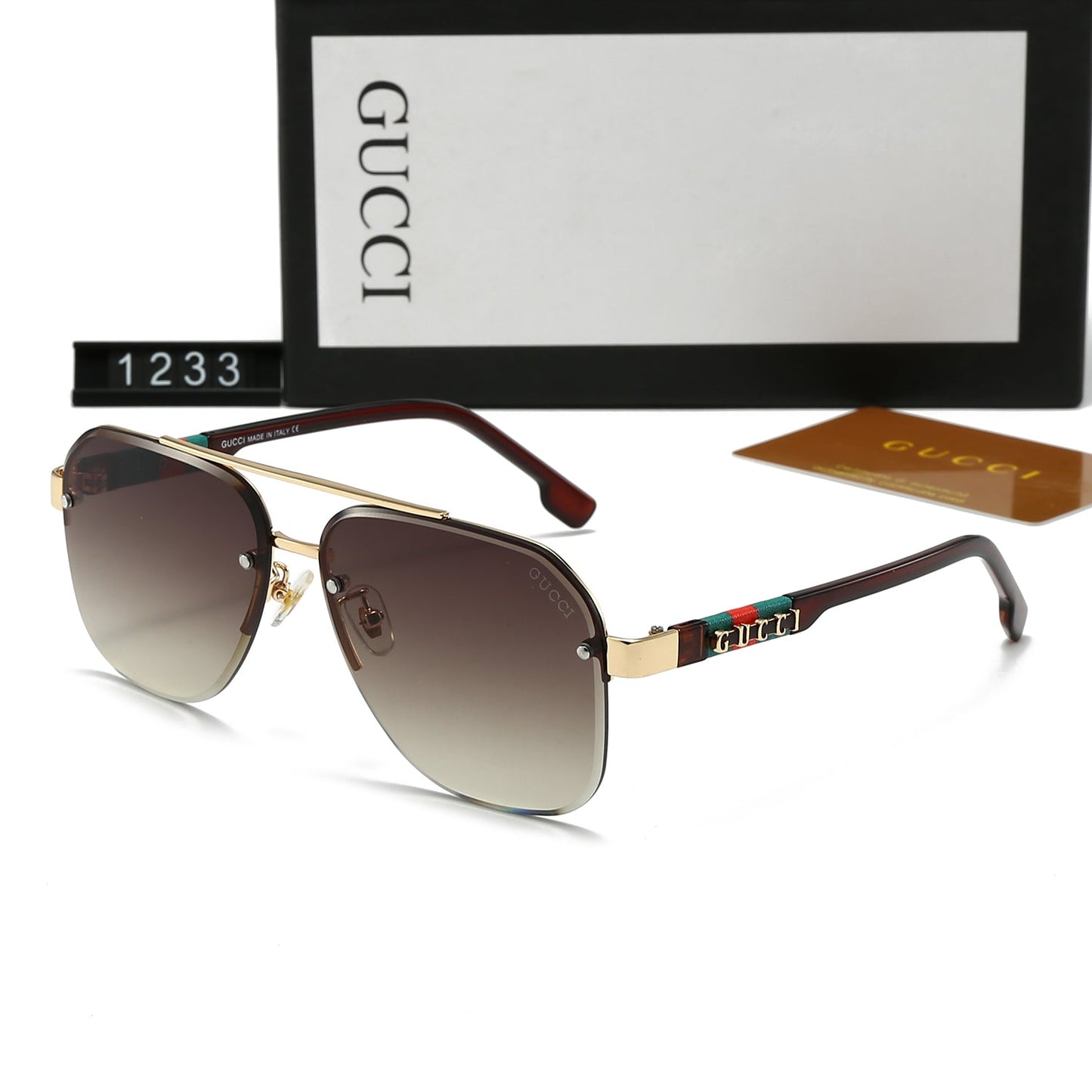 Gafas de Sol Metálicas Unisex de Doble Puente con Letras