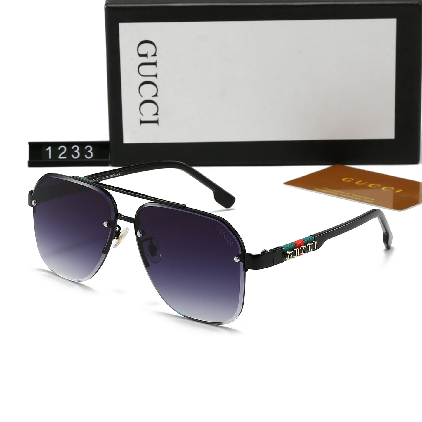 Gafas de Sol Metálicas Unisex de Doble Puente con Letras