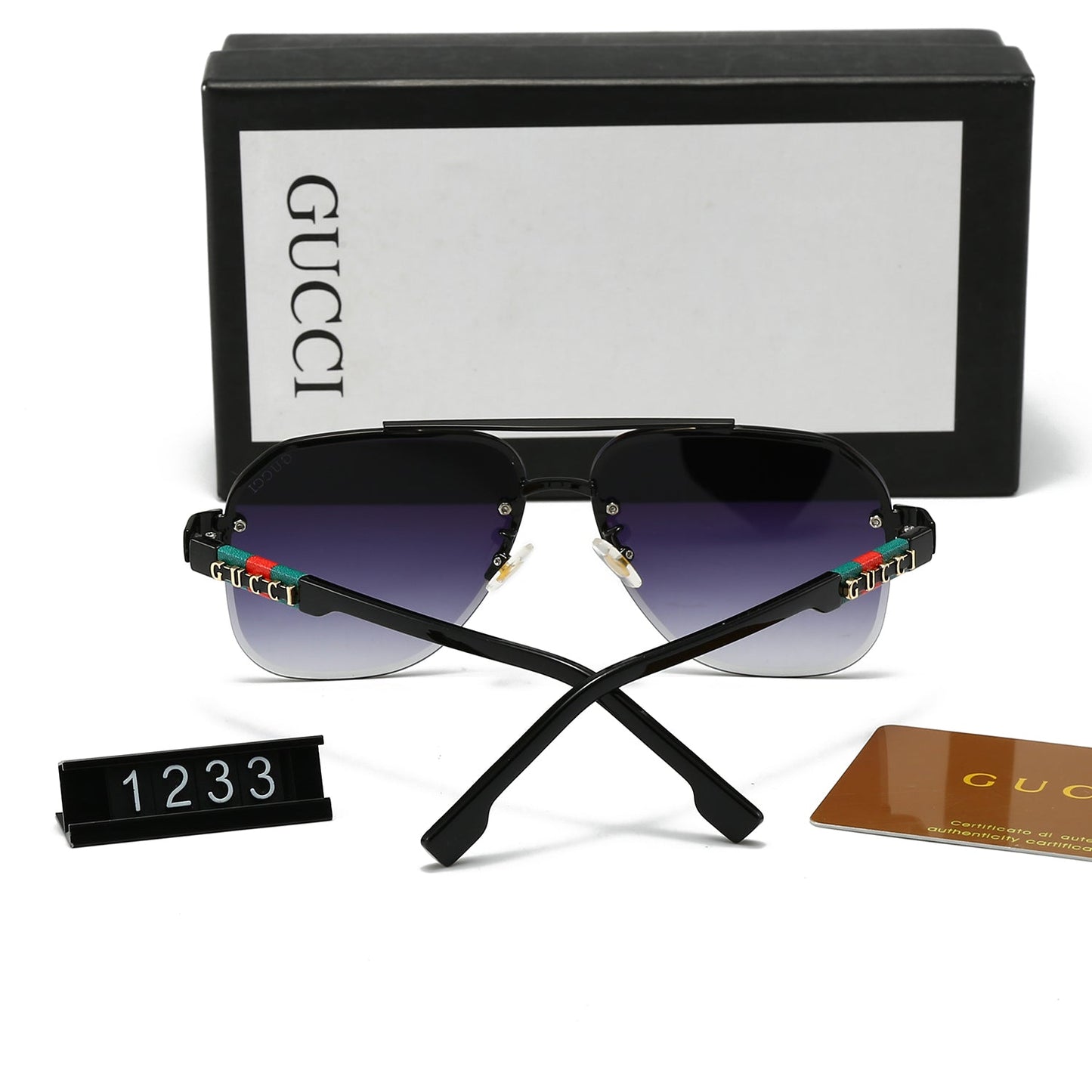 Gafas de Sol Metálicas Unisex de Doble Puente con Letras