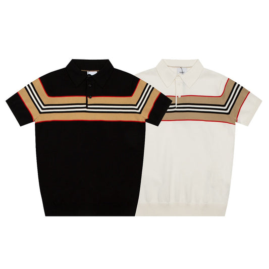 Camiseta elástica de punto con solapa