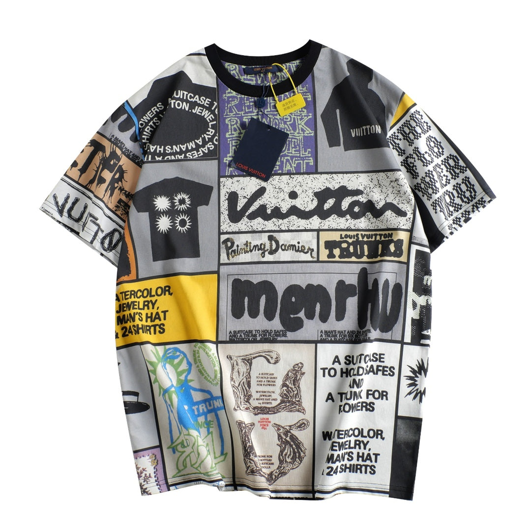 Camiseta con estampado a cuadros
